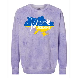 Pray For Ukraine Dove Colorblast Crewneck Sweatshirt