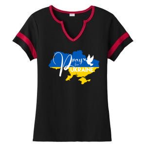 Pray For Ukraine Dove Ladies Halftime Notch Neck Tee