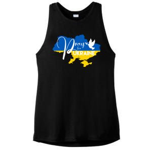 Pray For Ukraine Dove Ladies PosiCharge Tri-Blend Wicking Tank