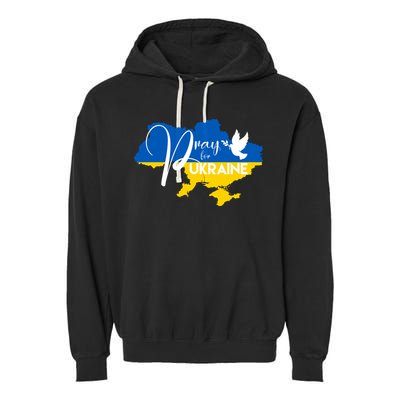 Pray For Ukraine Dove Garment-Dyed Fleece Hoodie