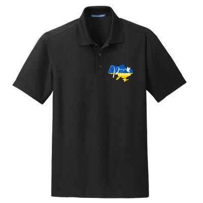 Pray For Ukraine Dove Dry Zone Grid Polo