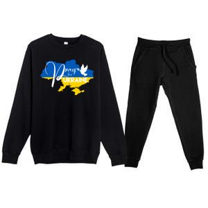 Pray For Ukraine Dove Premium Crewneck Sweatsuit Set