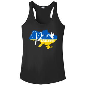 Pray For Ukraine Dove Ladies PosiCharge Competitor Racerback Tank