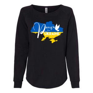 Pray For Ukraine Dove Womens California Wash Sweatshirt