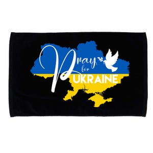 Pray For Ukraine Dove Microfiber Hand Towel