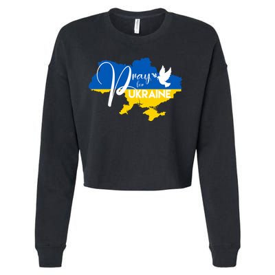 Pray For Ukraine Dove Cropped Pullover Crew