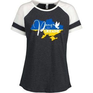 Pray For Ukraine Dove Enza Ladies Jersey Colorblock Tee