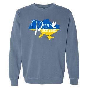 Pray For Ukraine Dove Garment-Dyed Sweatshirt