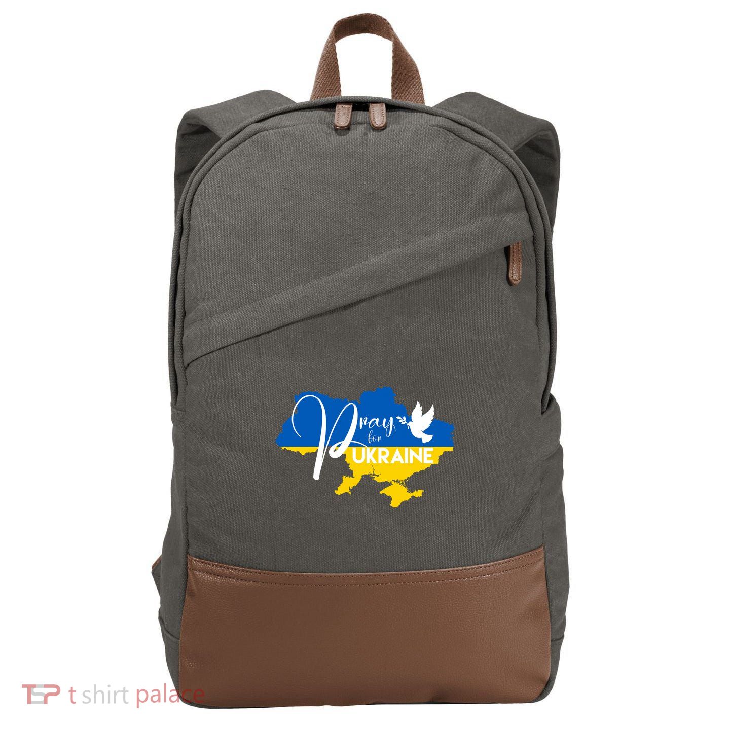 Pray For Ukraine Dove Cotton Canvas Backpack