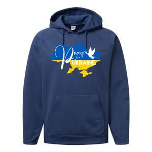 Pray For Ukraine Dove Performance Fleece Hoodie