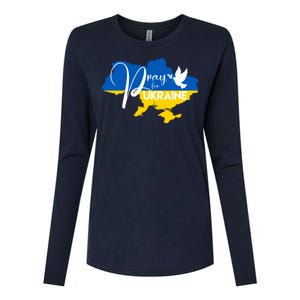 Pray For Ukraine Dove Womens Cotton Relaxed Long Sleeve T-Shirt