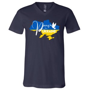 Pray For Ukraine Dove V-Neck T-Shirt