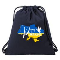 Pray For Ukraine Dove Drawstring Bag