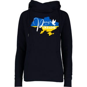 Pray For Ukraine Dove Womens Funnel Neck Pullover Hood