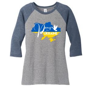 Pray For Ukraine Dove Women's Tri-Blend 3/4-Sleeve Raglan Shirt