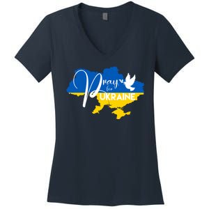 Pray For Ukraine Dove Women's V-Neck T-Shirt