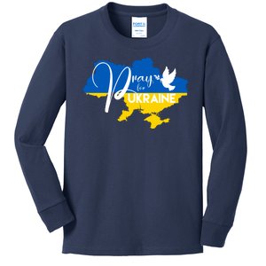 Pray For Ukraine Dove Kids Long Sleeve Shirt