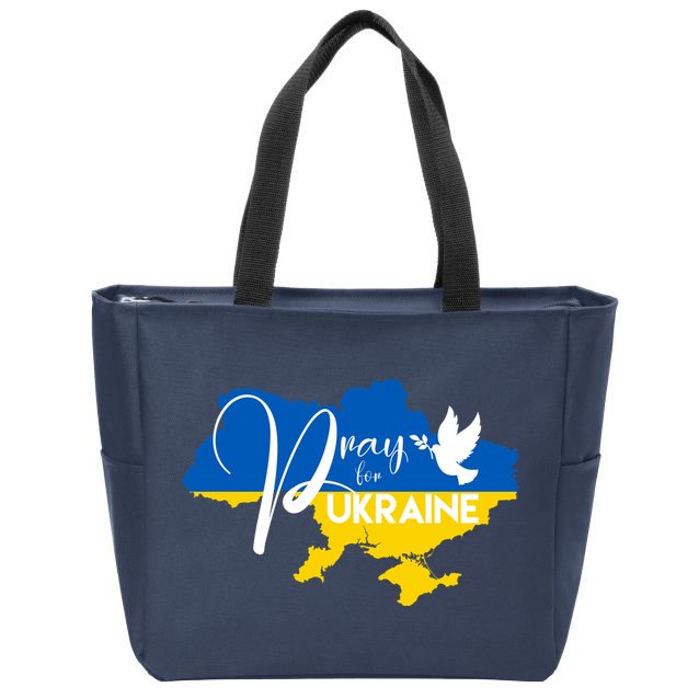 Pray For Ukraine Dove Zip Tote Bag