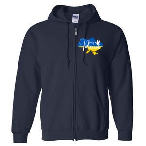 Pray For Ukraine Dove Full Zip Hoodie