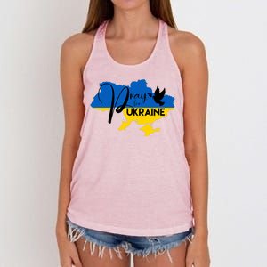 Pray For Ukraine Dove Women's Knotted Racerback Tank