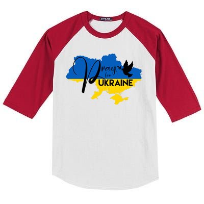 Pray For Ukraine Dove Kids Colorblock Raglan Jersey