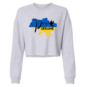 Pray For Ukraine Dove Cropped Pullover Crew