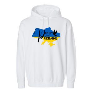 Pray For Ukraine Dove Garment-Dyed Fleece Hoodie