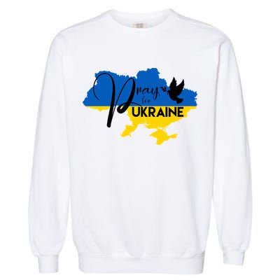 Pray For Ukraine Dove Garment-Dyed Sweatshirt