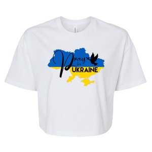 Pray For Ukraine Dove Bella+Canvas Jersey Crop Tee