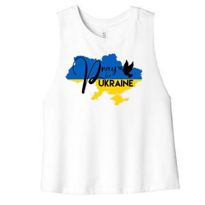 Pray For Ukraine Dove Women's Racerback Cropped Tank