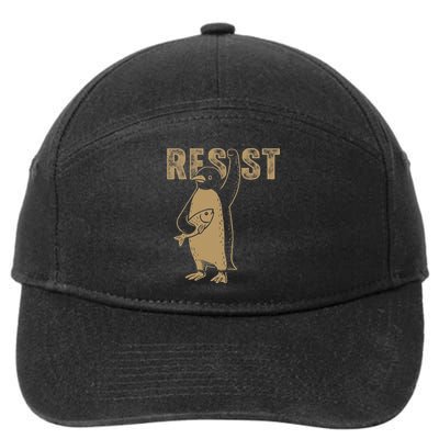 Penguin Flippers Up Resist Funny Penguins Against Trump 7-Panel Snapback Hat