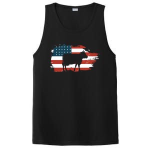 Patriotic Farmer Usa Cow Animal Lover Farm Owner Cute Gift PosiCharge Competitor Tank