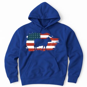 Patriotic Farmer Usa Cow Animal Lover Farm Owner Cute Gift Hoodie