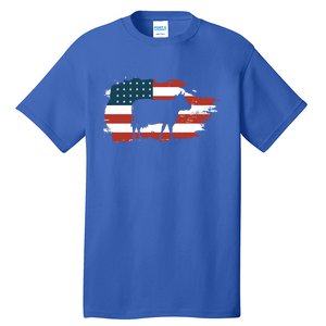 Patriotic Farmer Usa Cow Animal Lover Farm Owner Cute Gift Tall T-Shirt