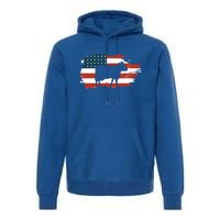 Patriotic Farmer Usa Cow Animal Lover Farm Owner Cute Gift Premium Hoodie