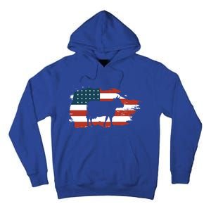 Patriotic Farmer Usa Cow Animal Lover Farm Owner Cute Gift Tall Hoodie