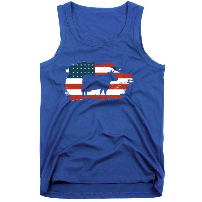 Patriotic Farmer Usa Cow Animal Lover Farm Owner Cute Gift Tank Top