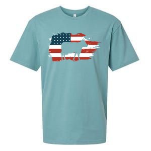 Patriotic Farmer Usa Cow Animal Lover Farm Owner Cute Gift Sueded Cloud Jersey T-Shirt