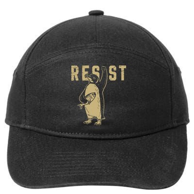 Penguin Flippers Up Resist Funny Penguins Against Trump 7-Panel Snapback Hat