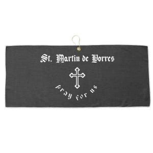 Pray For Us St. Martin De Porres P.A.T.R.O.N Saint Large Microfiber Waffle Golf Towel