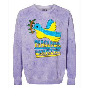 Peace For Ukraine Bird Colorblast Crewneck Sweatshirt