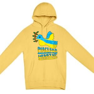 Peace For Ukraine Bird Premium Pullover Hoodie