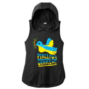 Peace For Ukraine Bird Ladies PosiCharge Tri-Blend Wicking Draft Hoodie Tank