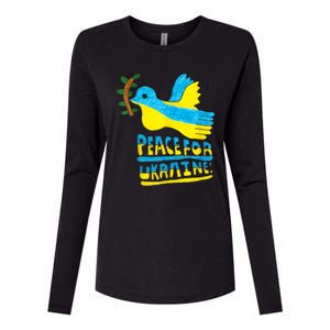 Peace For Ukraine Bird Womens Cotton Relaxed Long Sleeve T-Shirt