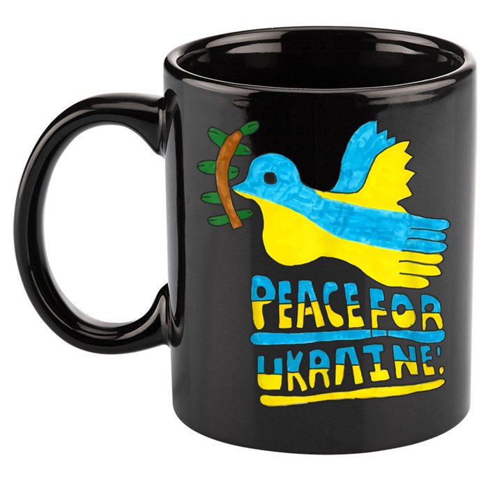 Peace For Ukraine Bird 11oz C Handle Ceramic Mug