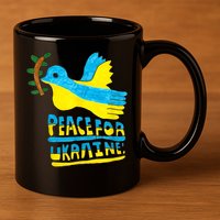 Peace For Ukraine Bird 11oz C Handle Ceramic Mug
