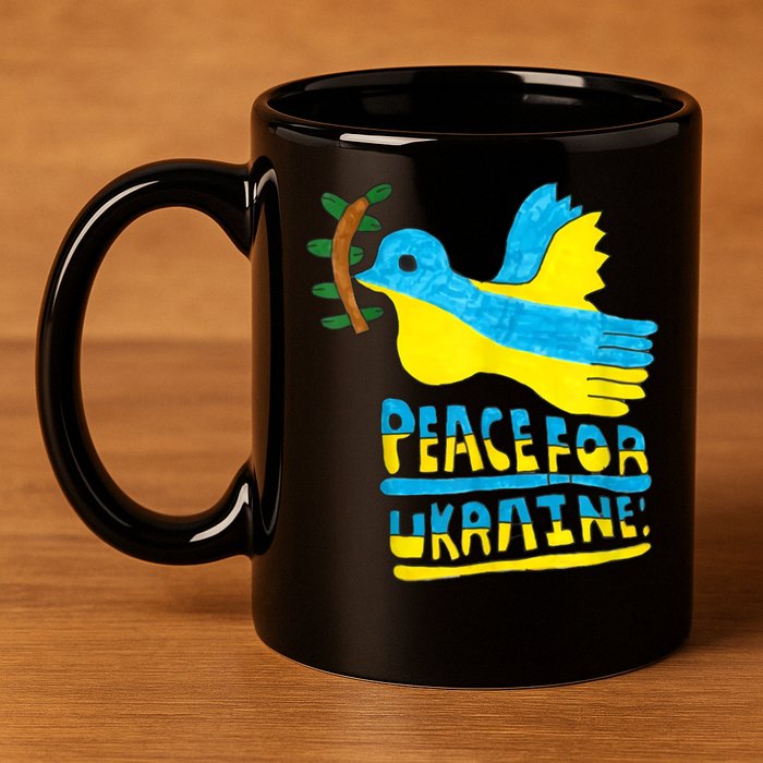 Peace For Ukraine Bird 11oz C Handle Ceramic Mug