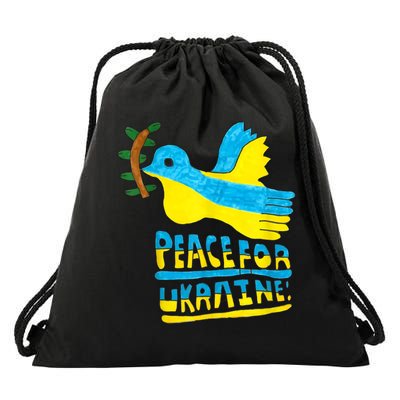 Peace For Ukraine Bird Drawstring Bag