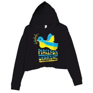 Peace For Ukraine Bird Crop Fleece Hoodie