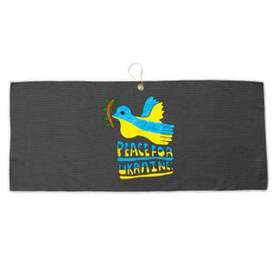 Peace For Ukraine Bird Large Microfiber Waffle Golf Towel